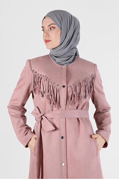 Alvina PÜSKÜLLÜ ZIMBA DETAYLI SÜET TRENÇKOT 10456
