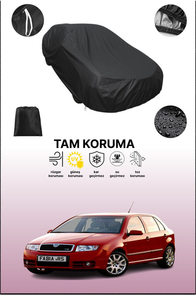 dokaca غطاء سيارة متوافق مع سيارة سكودا فابيا آر إس 2003 - 2007 باللون الأسود...