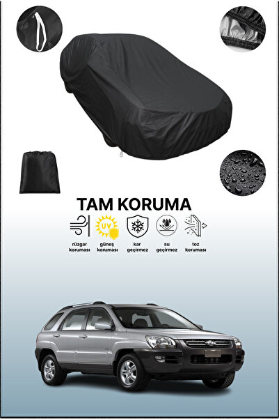 dokaca غطاء سيارة متوافق مع كيا سبورتاج 2004 - 2007 باللون الأسود، غطاء واقي، غطاء سيارة