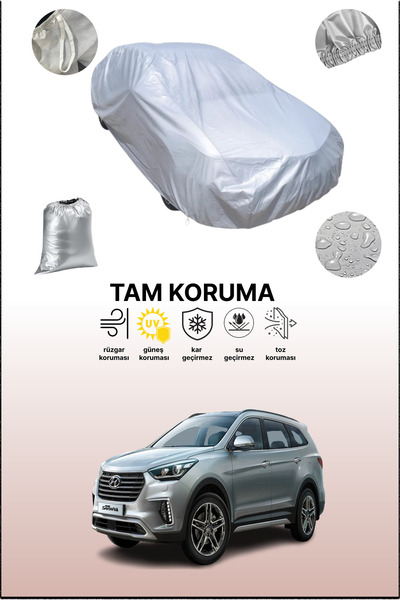 dokaca غطاء سيارة رمادي متوافق مع هيونداي جراند سانتا في، غطاء سيارة، غطاء واقي