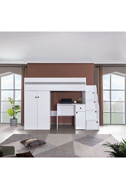 teknikgenç odası WHİTE RANZA DOLAP ÇALIŞMA MASASI