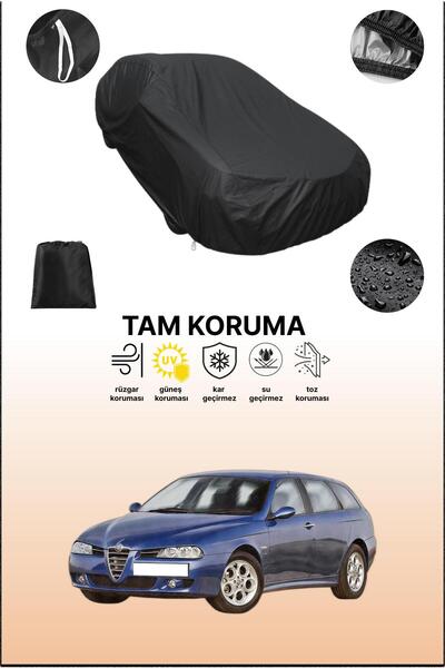 dokaca غطاء سيارة متوافق مع سيارة ألفا روميو 156 سبورت واجن باللون الأسود، غطاء حماية، غطاء سيارة