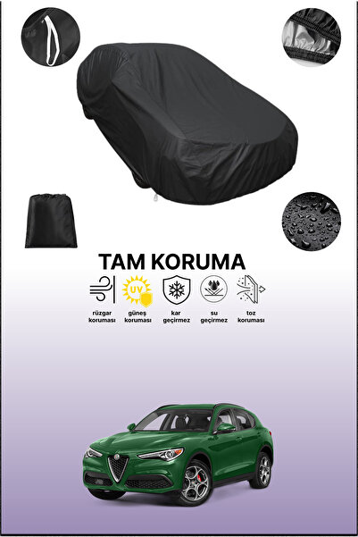 dokaca غطاء سيارة متوافق مع ألفا روميو ستيلفيو باللون الأسود، غطاء واقي، غطاء...
