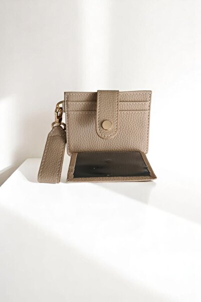 Classbag Kadın Krem Anahtarlık Ve Kartlık Detaylı Mini Cüzdan