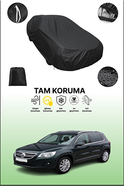 dokaca غطاء سيارة متوافق مع فولكس فاجن تيجوان 2008 - 2011، أسود اللون، غطاء و...