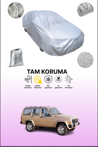 dokaca غطاء سيارة رمادي متوافق مع جيب شيروكي 1984 - 1997، غطاء سيارة، غطاء واقي