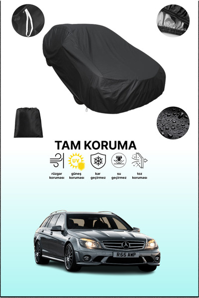 dokaca غطاء سيارة متوافق مع مرسيدس سي 63 إيه إم جي (دبليو204) 2011 - 2014، غطاء واقي، غطاء سيارة أسود