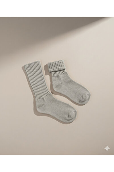 nettofit Minimal Gray Wool Women's Scarf Beanie 2 Pairs of Socks Cold Weather Set