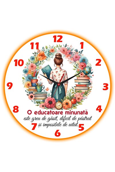 CrisPrint Ceas personalizat rotund „O educatoare minunată”