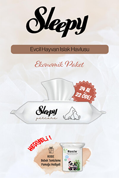 Sleepy 24 AL 22 Öde Evcil Hayvan Mendili ve Rosie Pamuk Hediye