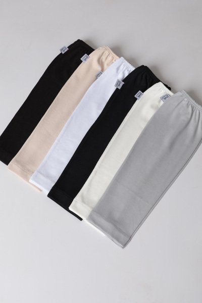 ipekistanbul 6'lı Tesettür Kolluk Set - (Siyah - Beyaz - Gri - Lacivert - Ekr...