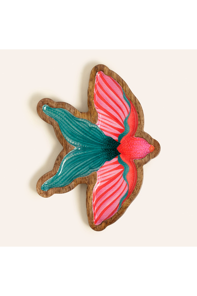 Zsa Zsa Zsu Lakrı Mango Ağacı Dekoratif Kase 25x20x2 Cm Renkli