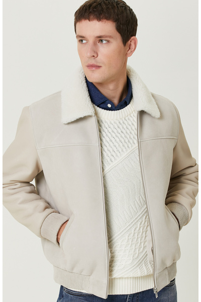 Network Kırık Beyaz Süet Mont