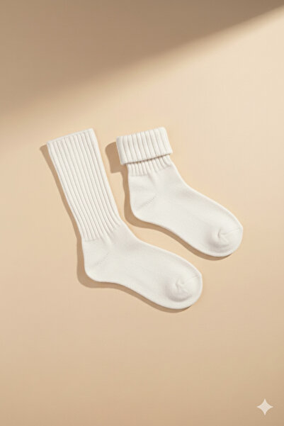 nettofit Soft Ecru Winter Wool Scarf Beanie Socks Set