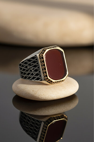 Takıdepo Akik Taşlı Gümüş Erkek Yüzük