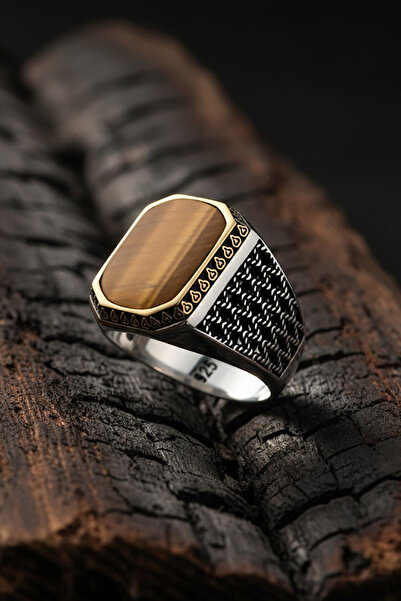 Takıdepo Kaplangözü Taşlı Gümüş Erkek Yüzük