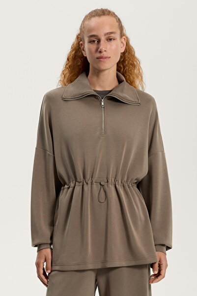Oysho Half-zip sweatshirt with soft touch modal