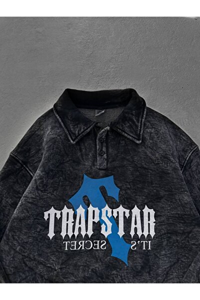 bergibo Yikamali Fabric Oversize Buttoned Collar Sweat - 100% Combed Cotton Oversize Sweatshirt