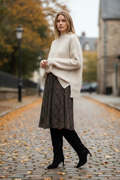 akerler حذاء نسائي كاجوال بكعب صغير من جلد النوبوك باللون الأسود HMN87001