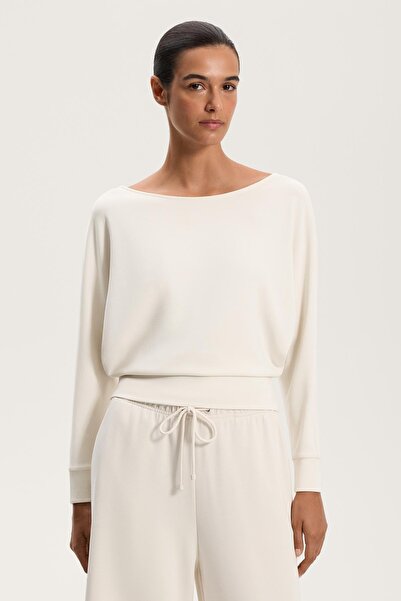 Oysho Round neck sweatshirt with soft-touch modal