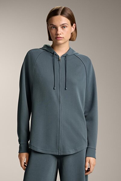 Oysho Hooded rib jacket with 29% modal