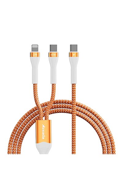 Timebox Cablu de încărcare și transfer de date 2 în 1, încărcare rapidă, 65W,...