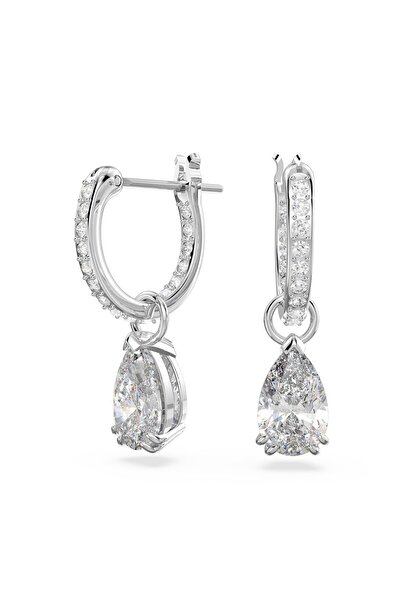 Swarovski 5636716 Küpe Thebasıcs:Pe Pear Whıte/Rhs