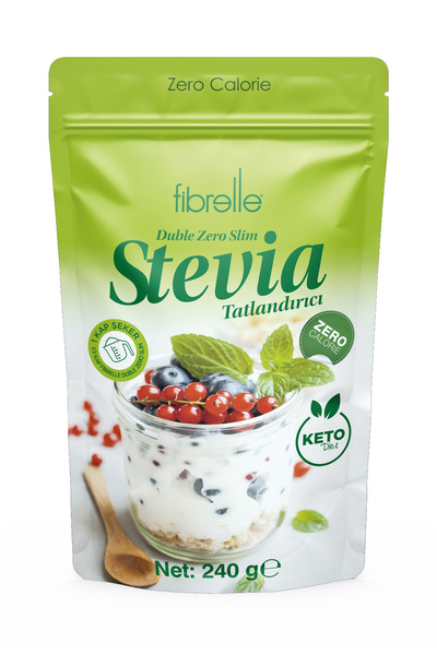 Fibrelle Double Zero Slim 240 G Stevialı Tatlandırıcı 1 Paket Sıfır Kalori Ketojenik Vegan