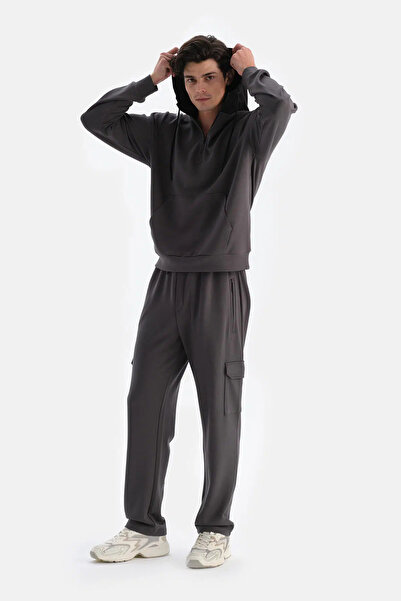 Dagi Antrasıt Erkek Kapişonlu Modal Sweatshırt