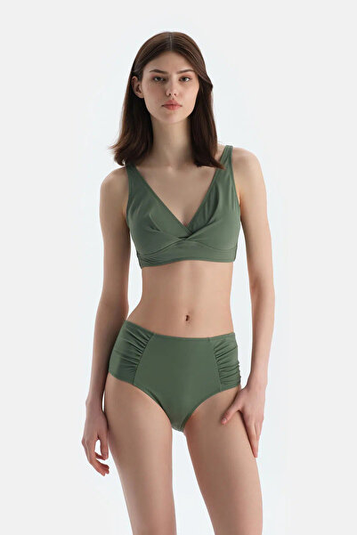 Dagi Yeşil Yanı Drapeli Yüksek Bel Alt