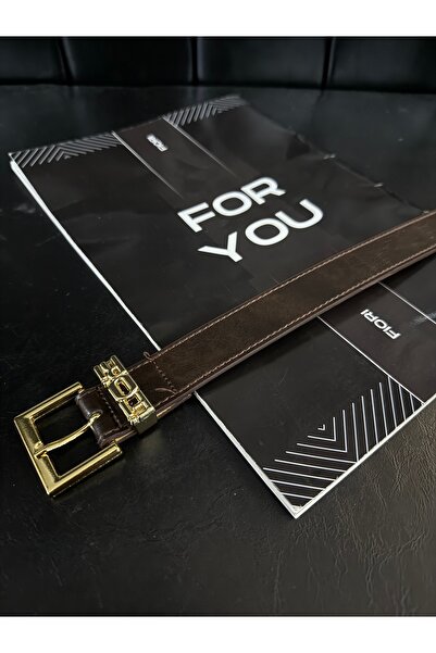 Fiori Dámský pásek se zlatou přezkou s písmeny, pásek do kalhot, pásek do bundy, pásek na šaty, pásek do košile