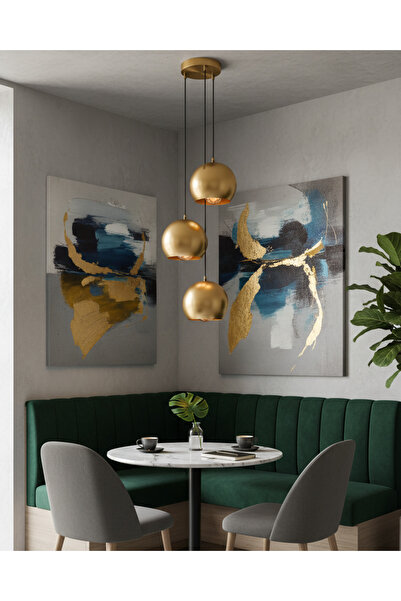 Özcan Aydınlatma Özcan Aydınlatma 108-1 Bronz 3lü küre sarkıt aydınlatma pirinç renk