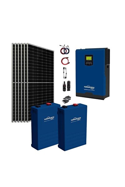 Tommatech 20.000 Watt Büyük Bağ Evi Solar Paketi 600w Güneş Paneli 5kw İnverter 10Kw Lityum Akü