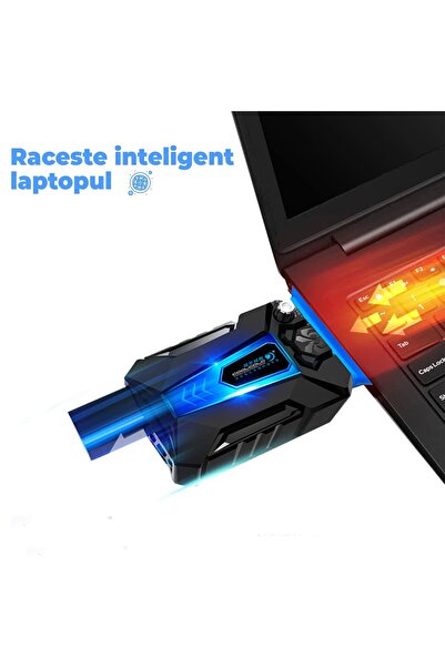 Timebox Răcitor pentru laptop, ventilator cu vid pentru răcirea laptopului, portabil, 3000 rpm, alimentare USB