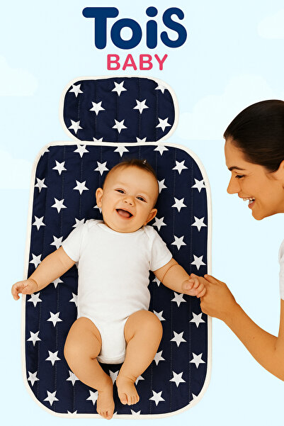 Tois Baby وسادة عملية لتغيير الحفاضات، وسادة تغيير الحفاضات، غطاء للعناية باللون الأزرق الداكن