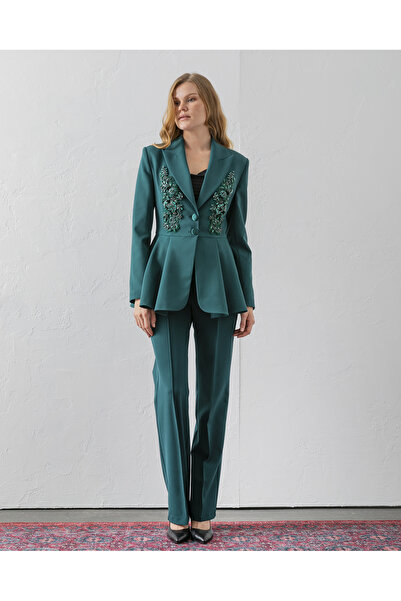 VUNTAL Hand Embroidered Volanli Blazer with Trousers Double Suit