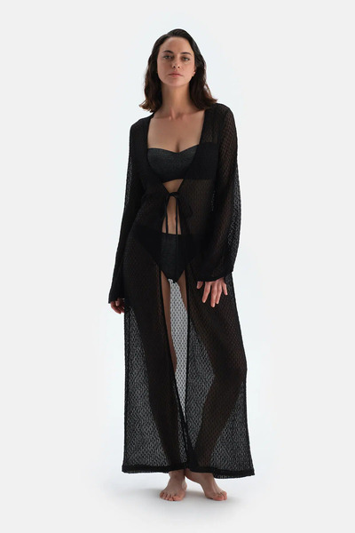 Dagi Black Long Kimono
