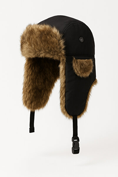 Hat Town قبعة طيار فروي مع سماعات الرأس