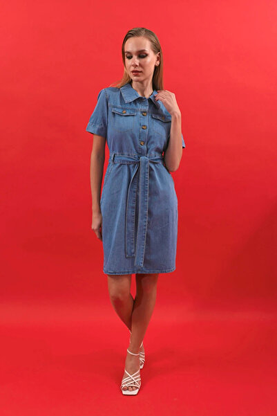 BANNY JEANS Rochie Jean cu detaliu curea