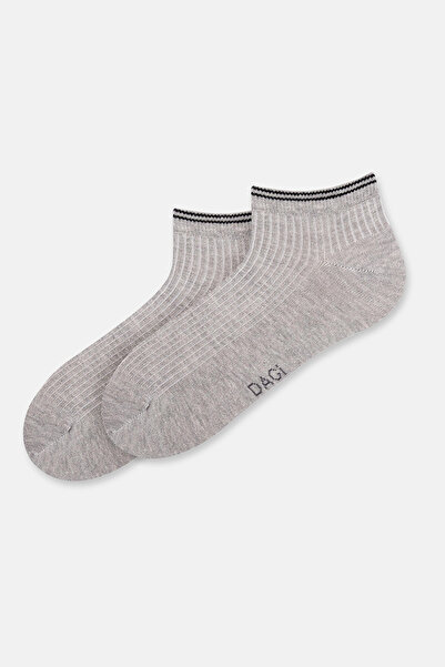 Eros Λευκό-γκρι μελανζέ ανδρικές κάλτσες με ριμπ υφή από βαμβάκι σε συσκευασία των 2