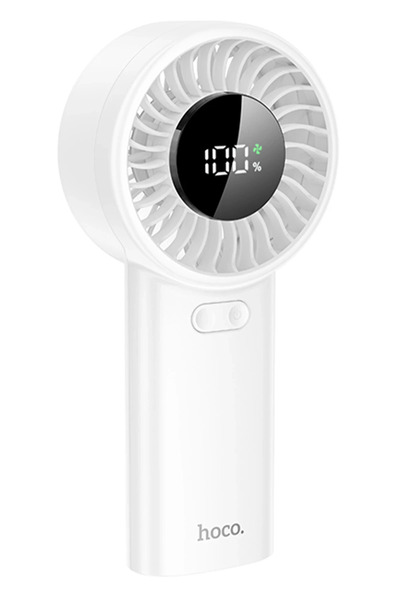 Hoco . HX62 Endless Dijital Göstergeli El Tipi ve Masaüstü Soğutucu Fan - Beyaz