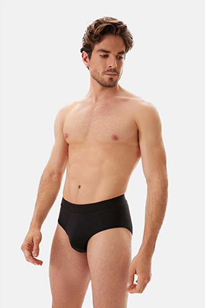 Dagi Black Seam Detailed Fabric Covered Elastic Slip