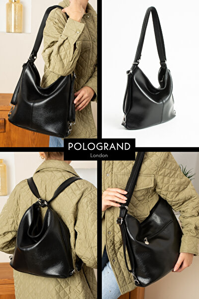 POLOGRAND London Original Women's Shoulder and Backpack - Large Size Crossbody Adjustable Strap Practical and Stylish Bag