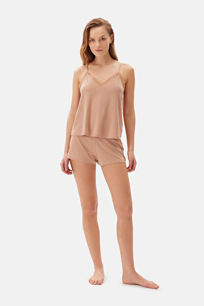 Dagi Açık Kahve Basic Şort Pijama Altı