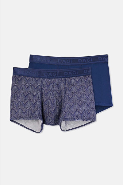 Dagi Boxer din 2 piese cu model verde Micro Modal