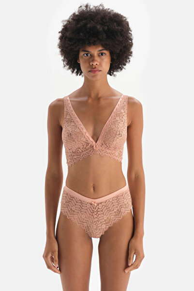 Dagi Chiloți brazilian cu detalii din satin somon