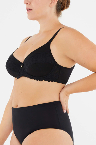 Dagi Černá podprsenka Veronica s podtržením a detaily příslušenství