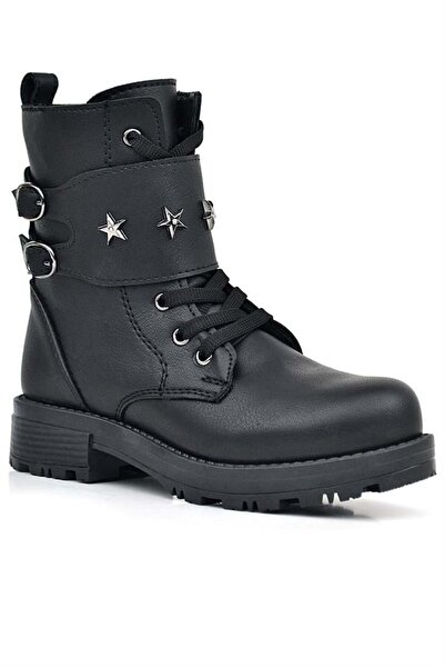 Rakerplus Чорні черевики для дівчаток із застібкою-блискавкою та зірками