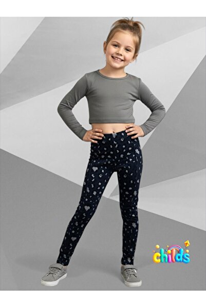 childs Κολάν για κορίτσια με ραβδώσεις με λεοπάρ σχέδιο από ατσάλι, κατάλληλο...