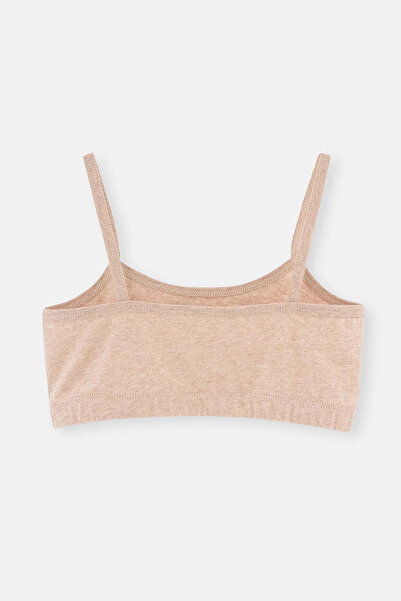 Dagi Bej Melanj - Kahve Melanj 2'Li Kız Çocuk Pamuk Büstiyer